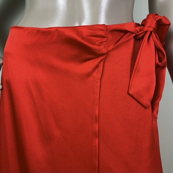 NEW NONCHALANT THE LABEL ORANGE WRAP MINI SKIRT - Picture 3 of 8